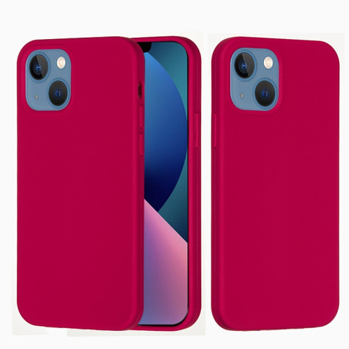iPhone 14 Plus Solid Color Silicone Phone Case  - Rose Red