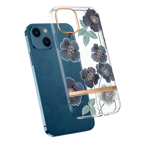 iPhone 14 Plus Translucent Electroplating Flower Phone Case  - Cineraria