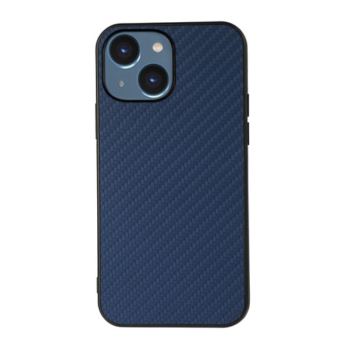 iPhone 14 Plus Carbon Fiber Texture Phone Case  - Blue