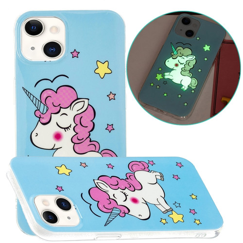 iPhone 14 Plus Luminous TPU Soft Phone Case  - Star Unicorn