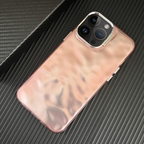 iPhone 15 Pro Max 3D IMD Water Ripple TPU + Acrylic Electroplated Phone Case - Pink