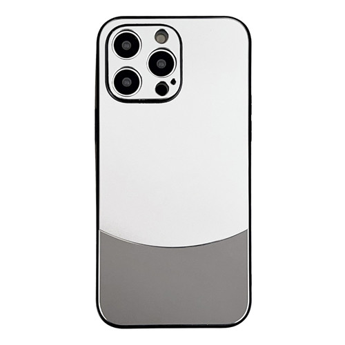 iPhone 15 Pro Max Shockproof Frosted PC Silicone Frame Phone Case - Silver