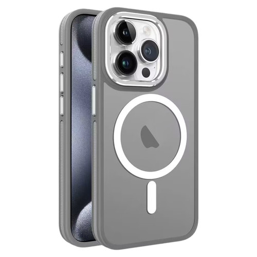 iPhone 15 Pro Max Two-color Frosted MagSafe Magnetic Phone Case - Grey