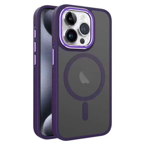 iPhone 15 Pro Max Two-color Frosted MagSafe Magnetic Phone Case - Purple