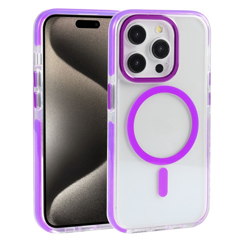 iPhone 15 Pro Max Mutural Cushion Series MagSafe Magnetic Phone Case - Purple