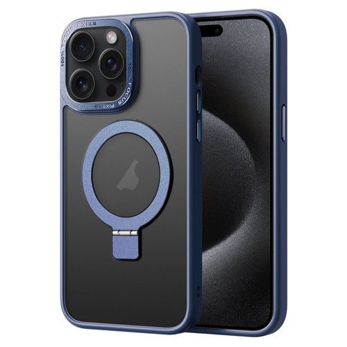 iPhone 15 Pro Skin Feel MagSafe Magnetic Holder Phone Case - Dark Blue