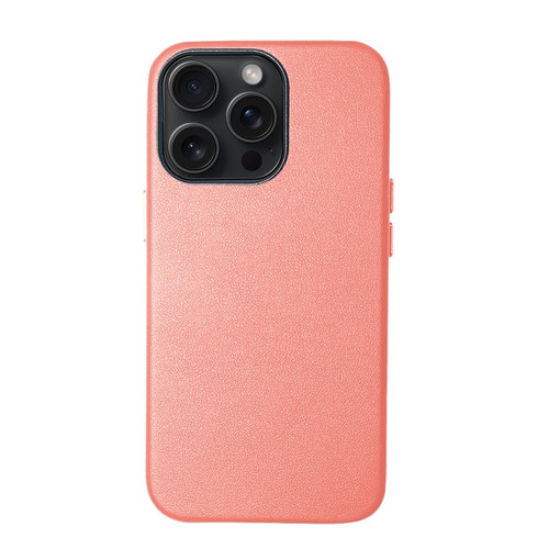 iPhone 15 Pro Lamb Grain PU Back Cover Phone Case - Pink
