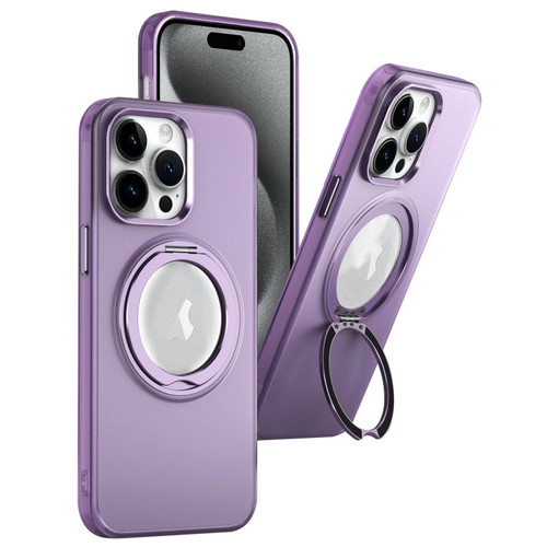 iPhone 15 Pro MagSafe 360 Rotate Ring Holder PC Phone Case - Purple