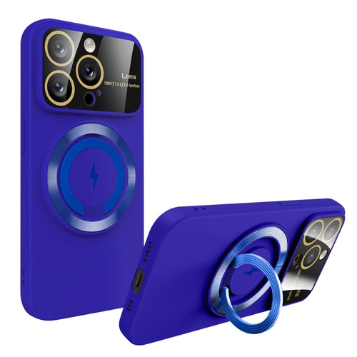iPhone 15 Pro Large Window MagSafe Magnetic Holder Phone Case - Klein Blue