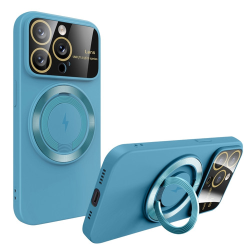 iPhone 15 Pro Large Window MagSafe Magnetic Holder Phone Case - Sky Blue