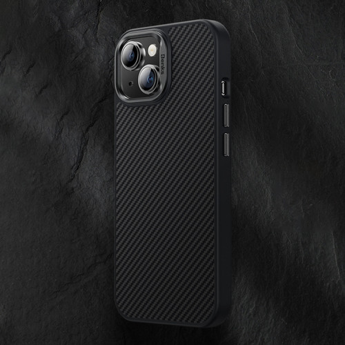 iPhone 15 Benks 600D MagSafe Kevlar Carbon Fiber Shockproof Phone Case - Black