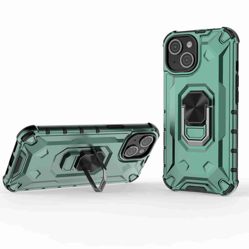 iPhone 14 Plus Ice Armor Series Ring Holder Phone Case - Green