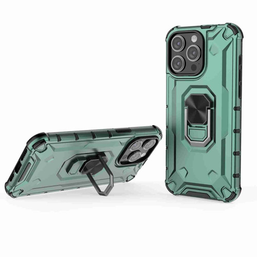 iPhone 13 Pro Max Ice Armor Series Ring Holder Phone Case - Green