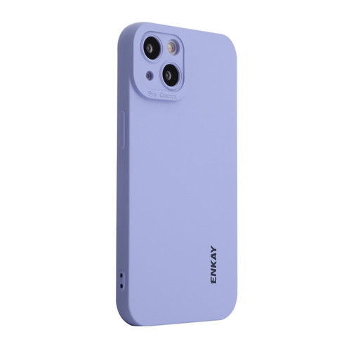 iPhone 15 ENKAY Liquid Silicone Soft Shockproof Phone Case - Purple