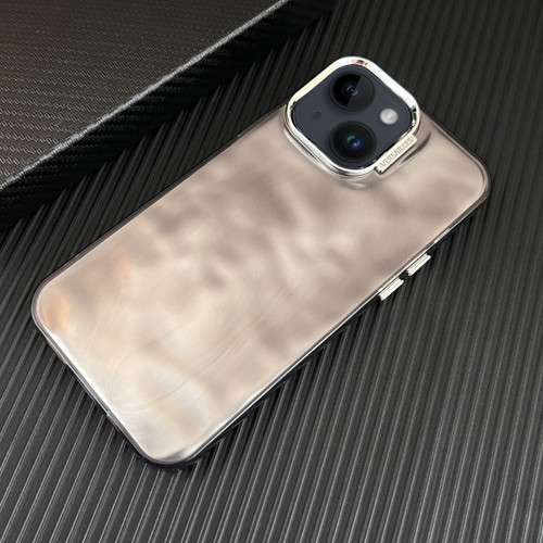 iPhone 15 3D IMD Water Ripple TPU + Acrylic Electroplated Phone Case - Black