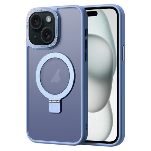 iPhone 15 Skin Feel MagSafe Magnetic Holder Phone Case - Blue
