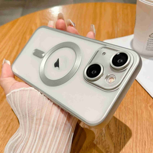 iPhone 15 MagSafe Magnetic Frosted TPU Phone Case - Silver