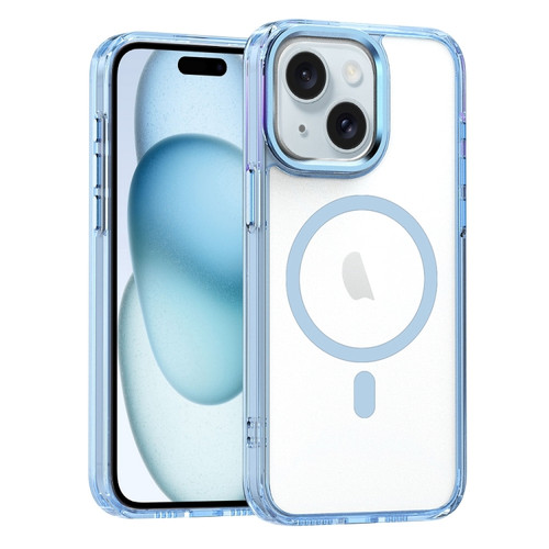 iPhone 15 MagSafe Magnetic Clear Phone Case - Sierra Blue