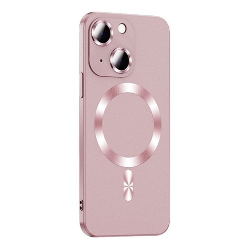 iPhone 15 Plus Liquid Lens Protector Magsafe Phone Case - Gold Pink