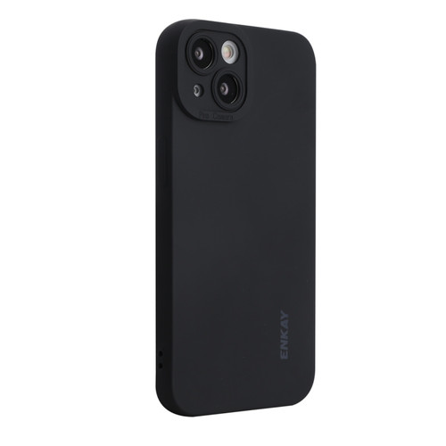 iPhone 15 Plus ENKAY Liquid Silicone Soft Shockproof Phone Case - Black