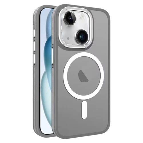 iPhone 15 Plus Two-color Frosted MagSafe Magnetic Phone Case - Grey