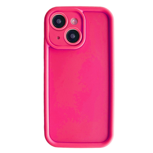 iPhone 15 Plus Fine Hole Shockproof Frame Frosted TPU Phone Case - Rose Red