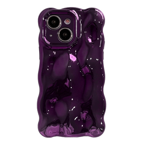 iPhone 15 Plus Wave Bubbles TPU Phone Case - Painted Purple