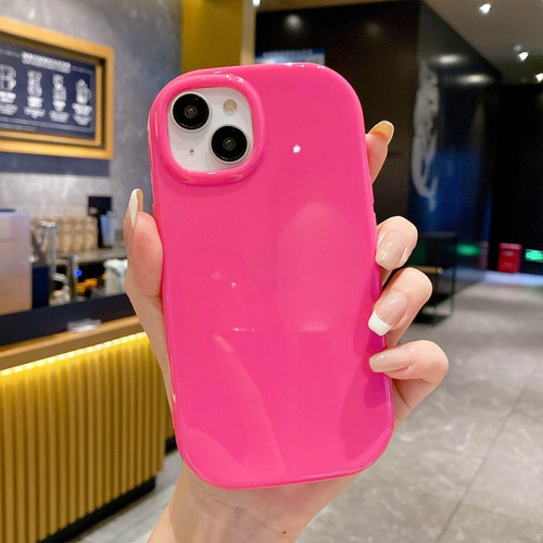iPhone 15 Plus Glossy Soap Shape TPU Phone Case - Rose Red