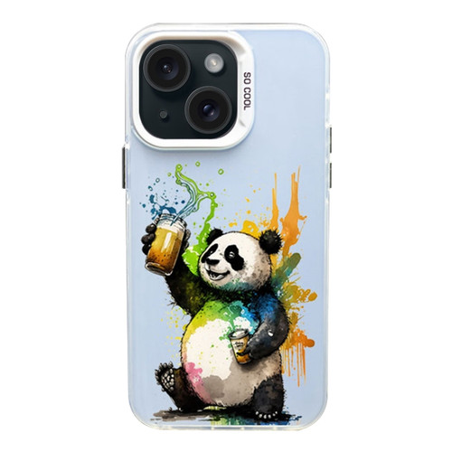 iPhone 15 Plus Color Ink Frosted PC+TPU Phone Case - Toast Panda