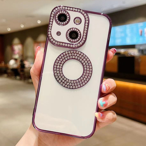 iPhone 15 Plus Electroplated Diamond TPU Phone Case - Purple