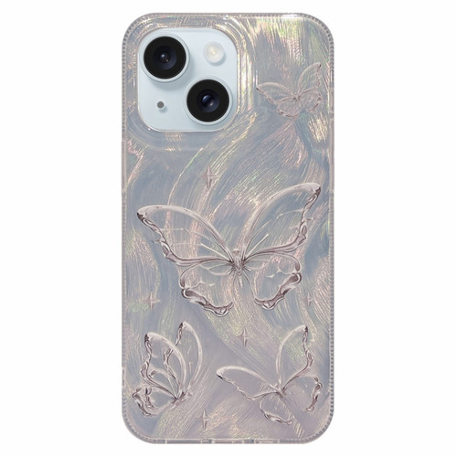 iPhone 15 Plus Dual-sided Silver-printed IMD PC + TPU Phone Case