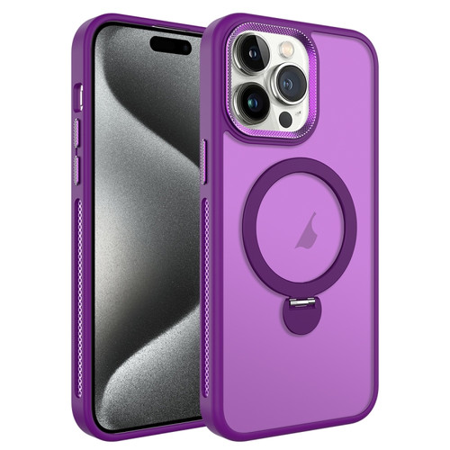 iPhone 15 Pro Max MagSafe Magnetic Holder Breathable Phone Case - Purple