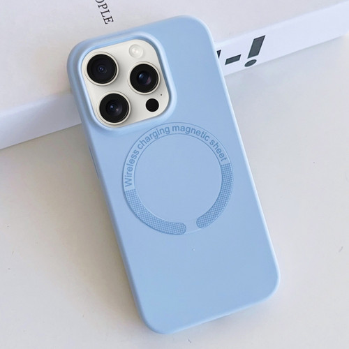 iPhone 15 Pro Max MagSafe Magnetic Liquid Silicone Phone Case - Light Blue