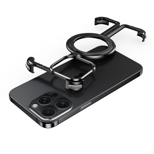 iPhone 15 Pro MagSafe Magnetic Frameless Holder Phone Case - Black