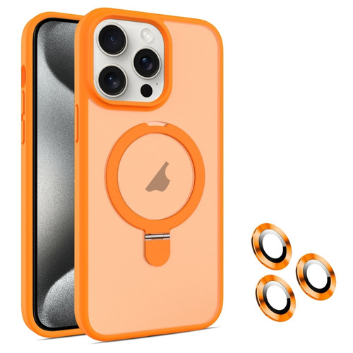 iPhone 15 Pro MagSafe Magnetic Holder Phone Case - Orange