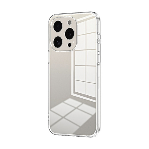 iPhone 15 Pro Transparent Plating Fine Hole Phone Case - Transparent