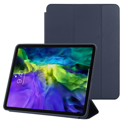 iPad Pro 11 2022 / 2021 / 2020 3-fold Horizontal Flip Smart Leather Tablet Case with Sleep / Wake-up Function & Holder - Dark Blue
