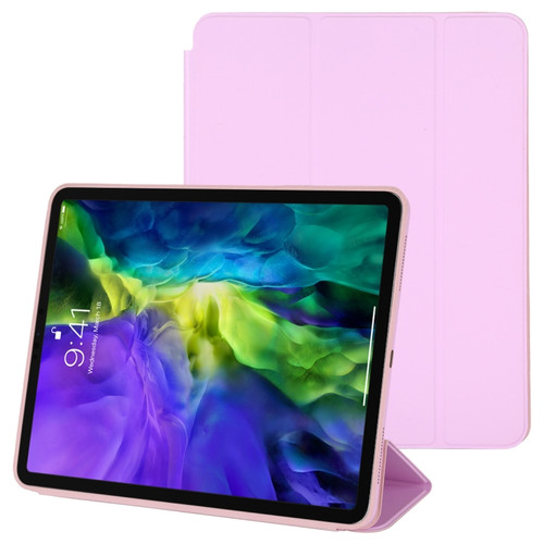 iPad Pro 11 2022 / 2021 / 2020 3-fold Horizontal Flip Smart Leather Tablet Case with Sleep / Wake-up Function & Holder - Pink