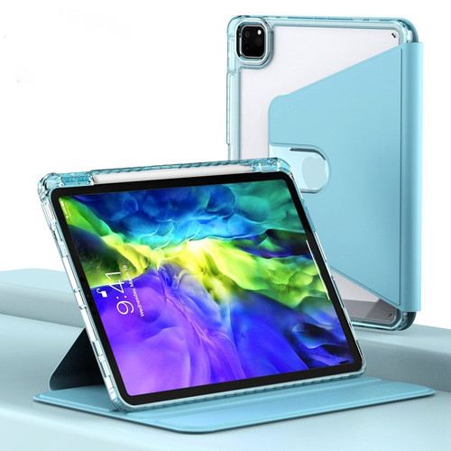 iPad Pro 11 2022 / 2021 / 2020 Clear 360 Rotation Stand Smart Leather Tablet Case - Baby Blue