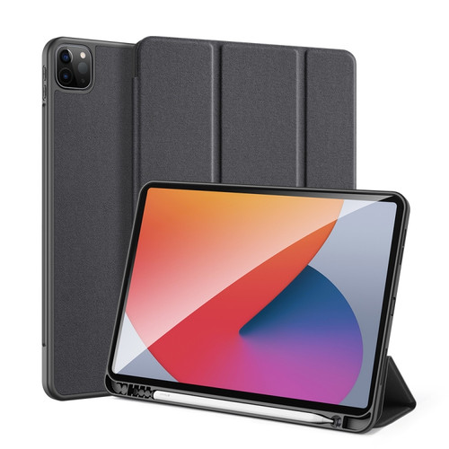 iPad Pro 11 2022 / 2021 / 2020 DUX DUCIS Domo Series Horizontal Flip Magnetic TPU + PU Leather Tablet Case with Three-folding Holder & Pen Slot & Sleep / Wake-up Function - Black