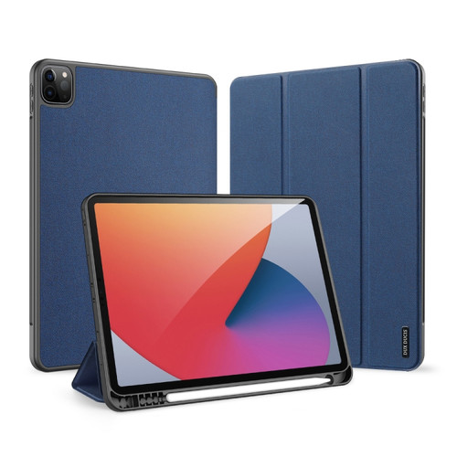 iPad Pro 11 2022 / 2021 / 2020 DUX DUCIS Domo Series Horizontal Flip Magnetic TPU + PU Leather Tablet Case with Three-folding Holder & Pen Slot & Sleep / Wake-up Function - Blue