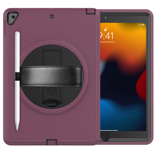 iPad 10.2 2021/2020/2019 / Pro 10.5 / Air 10.5 2018/2019 Shockproof TPU + PC Tablet Case - Black+Rose Red