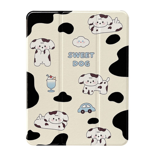 iPad 10th Gen 10.9 2022 3-Fold 360 Rotation Painted Leather Smart Tablet Case - Sweet Dog