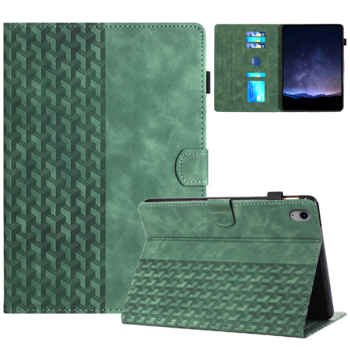 iPad 10th Gen 10.9 2022 Building Blocks Embossed Leather Smart Tablet Case - Green