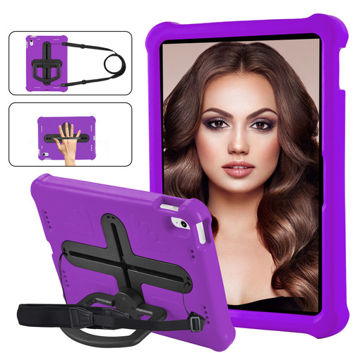 iPad 10th Gen 10.9 2022 Shield 360 Rotation Handle EVA Shockproof PC Tablet Case - Purple Black