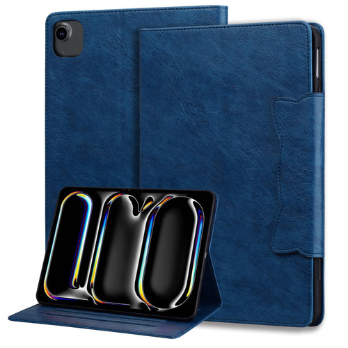 iPad Air 13 2024 Cat Buckle Leather Smart Tablet Case - Royal Blue