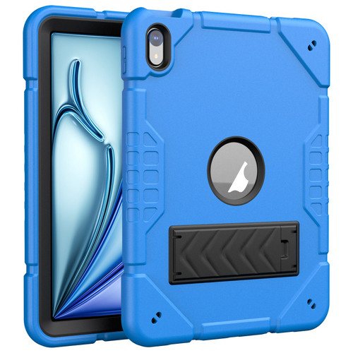 iPad Air 11 2024 Armor Holder Silicone Hybrid PC Tablet Case - Blue