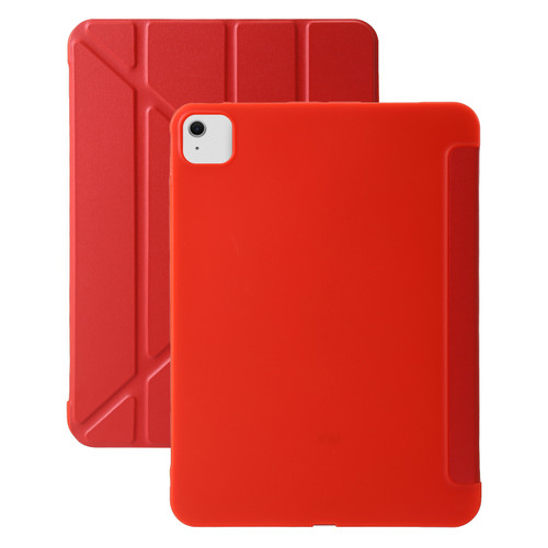 iPad Air 11 2024 TPU Deformation Flip Leather Tablet Case with Holder - Red