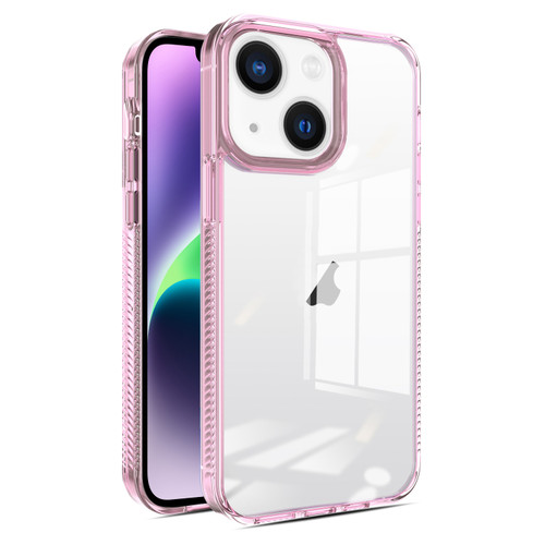 iPhone 14 Plus 2.5mm Anti-slip Clear Acrylic Hybrid TPU Phone Case - Pink