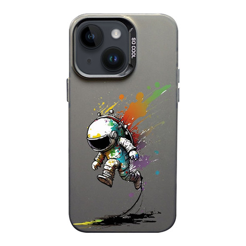 iPhone 14 Plus Color Ink Frosted PC+TPU Phone Case - Running Astronaut